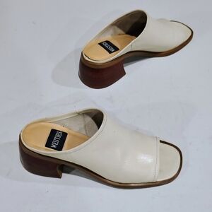 WESTIES Women's Of White Cream Open Toe Slip On Mules Size 6M